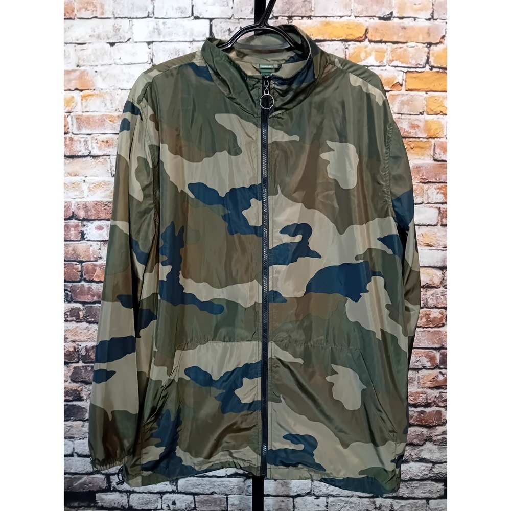 Wild‎ Fable Camo Jacket XL Zip Up Windbreaker Lightweight Rain Coat Green
